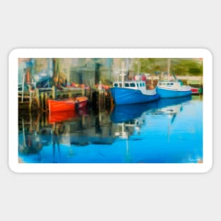 Three Boats in Peggys Cove Sticker